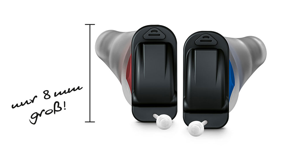 Nahezu unsichtbare Hörgeräte entdecken! Zwei Signia Im-Ohr-Hörgeräte